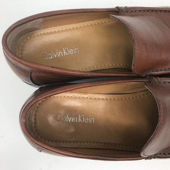 Calvin Klein Neil Loafer Brown Size 9.5 M Mens Slip On Shoes Model # F0055 - Picture 5 of 12